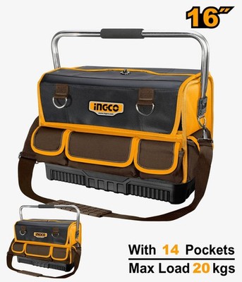 Ingco 16'' Werkzeugtasche 14 Taschen und Stahlgriff