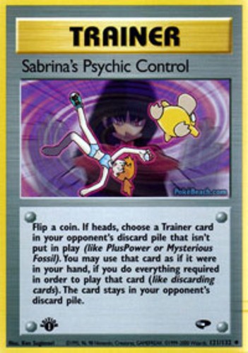 NM-Mint Sabrina's Psychic Control - 121/132 - Uncommon - 1st Edition Pokemon Gym