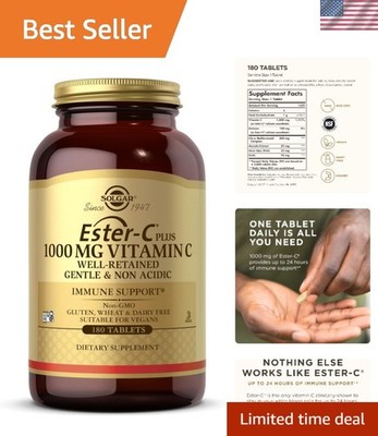 1000 mg Ester-C Plus - Non-GMO, Gluten-Free Vitamin C - 180 Gentle Tablets