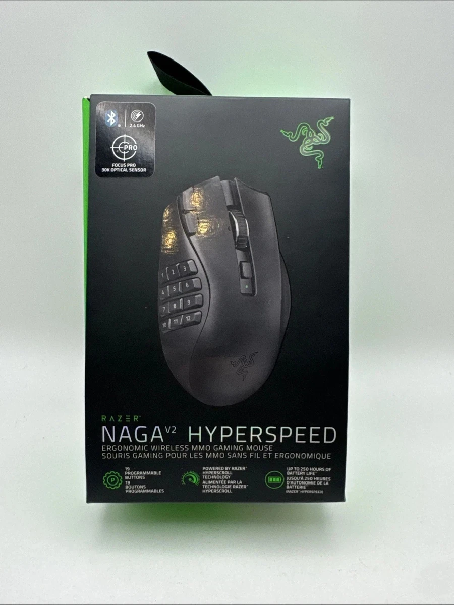 Razer Naga V2 HyperSpeed Wireless Gaming Mouse RZ01-0360 - NEW AND