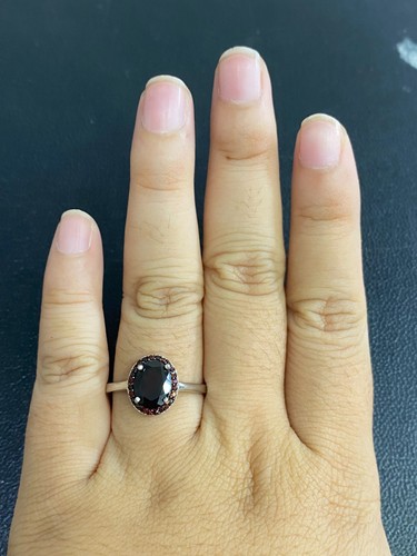 NATURAL GARNET 6X8 GARNET DIAMOND CUT STERLING SILVER 925 RING EARRING PENDENTS - 第 12/14 張圖片