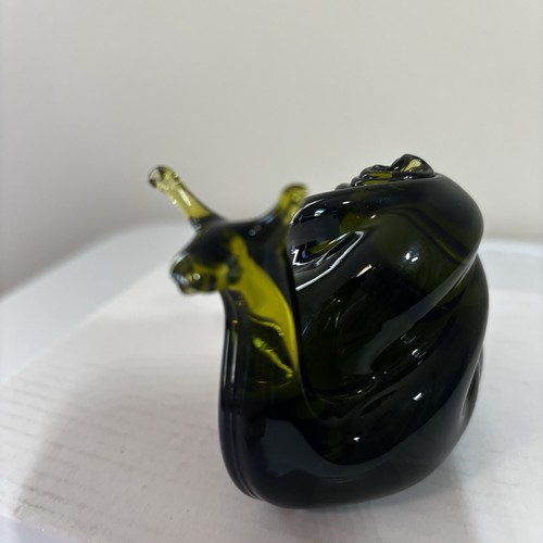 Fermacarte vintage PILLERM avocado VERDE LUMACA VETRO SOFFIATO A MANO - Foto 8 di 8