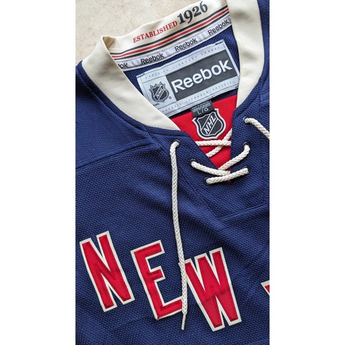 LUNDQVIST #30 NY Rangers REEBOK 85th 2010-17 Heritage jersey navy Alt L NHL vtg - Picture 4 of 9