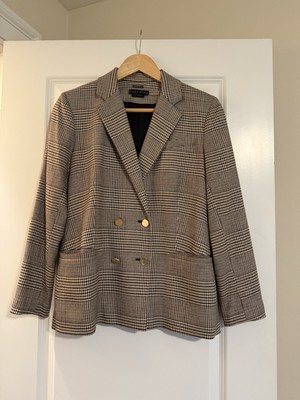 Alice + Olivia Brown Plaid Blazer Size XS