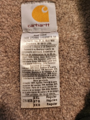 Chaqueta Plumero Carhartt Vintage Adulto Forrada Verde Estilo C70MOS Cuello Distress - Imagen 12 de 18