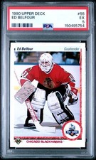 1990 UPPER DECK HOCKEY #55 ED BELFOUR PSA EX 5 150495754