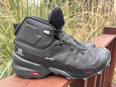 Salomon Cross Hike Mid Gtx Hiking Boots Gore-Tex Waterproof Black Men s Size 10