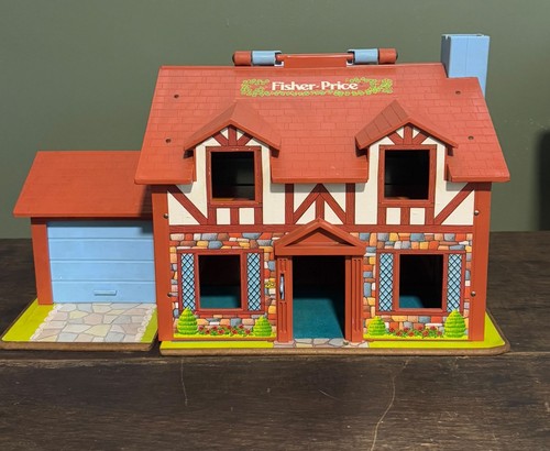 Vintage 1980 Fisher Price Little People Tudor Cottage With Accessories - Picture 11 of 11