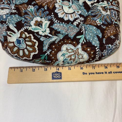Vera Bradley Backpack Small Sized Brown Turquoise Paisley Floral Quilted Bag - Picture 9 of 12