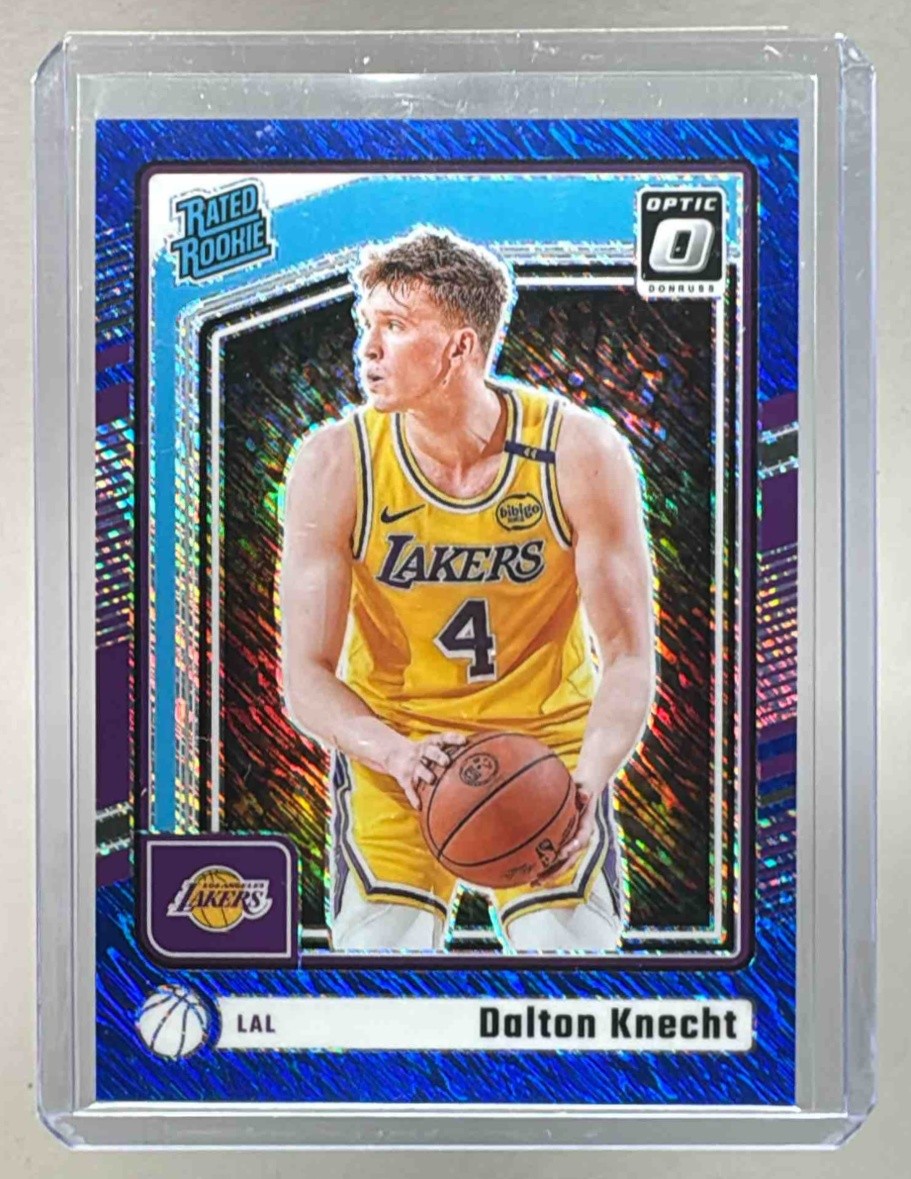 Dalton Knecht 2024 Panini Donruss Optic #256 Blue Shimmer Rated Rookie RC 71/75