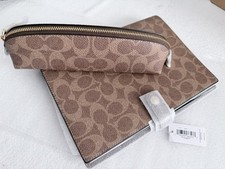 Coach Notebook and Pencil Case Set Signature Canvas, IM/tan/brown