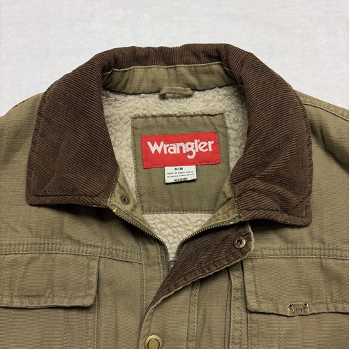 Chaqueta WRANGLER Para Hombres M Forrada Sherpa Tareas Occidentales Campo Granero Pana a Presión - Imagen 2 de 18