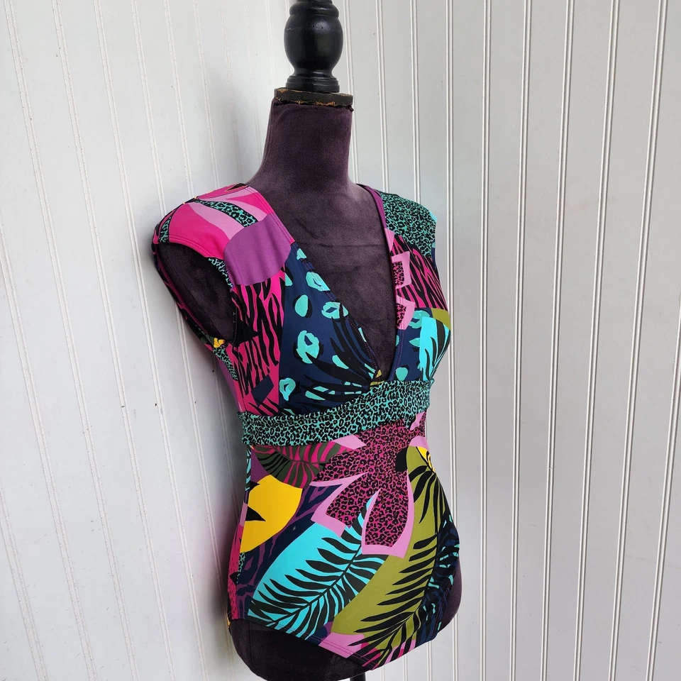 Traje de baño de una pieza Bleu Rod Beattie traje de baño sin mangas para mujer nailon talla 6 Foto 2 de 4