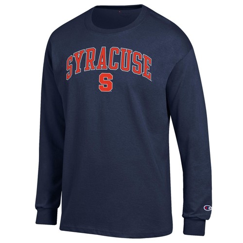 Men's-Champion  Navy Syracuse Orange Arch Over Logo Long Sleeve T-Shirt - Imagen 2 de 3