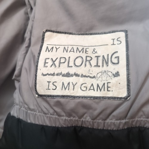 The North Face 550 Goose Down Puffer Jacket Longer Length Black/Grey Girls LG - Picture 7 of 12