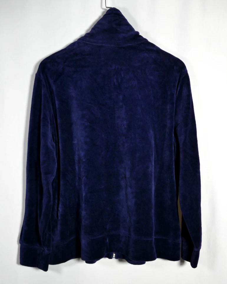 Chaqueta Chicos Zenergy Mujer Terciopelo Capucha Cuello Cremallera Completa Talla 3 XL Azul Athleisure Foto 4 de 4