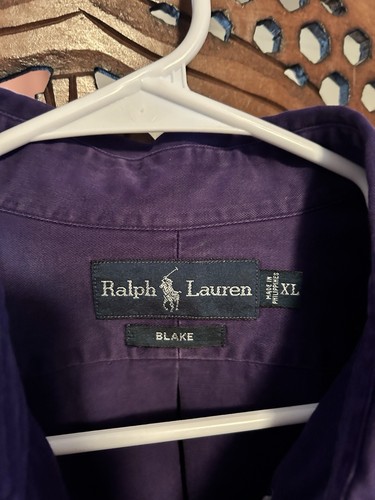 Polo Ralph Lauren Men's Purple Button-Down Shirt Blake Cotton Size XL - Picture 2 of 6