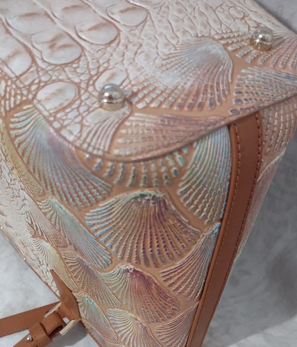 Brahmin Med. Asher Scallop Bondi Tote Embossed Leather Sea Shells EUC - Picture 12 of 19