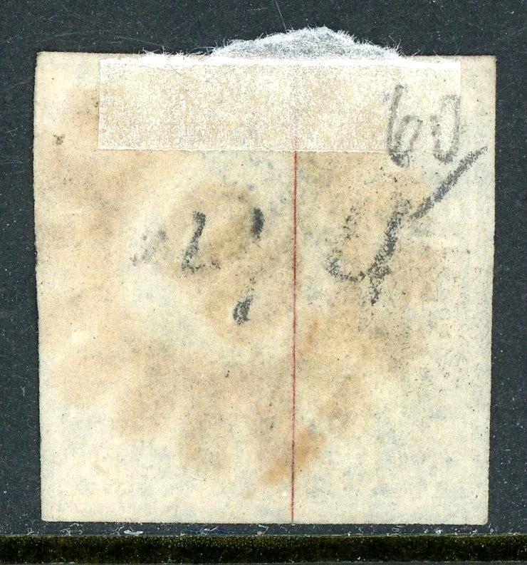 Germany States 1862 Bavaria 6 Kr Blue Scott #11 VFU M358 - Image 2 of 4