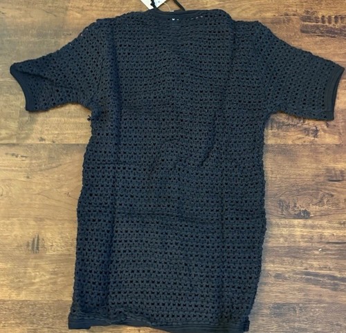 Vtg Men’s Stud Sportsgear Knit Crochet Shirt Black Australia Sz Small NOS - Picture 4 of 5
