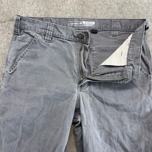Carhartt Pants Mens 33x31 Gray Relaxed Fit Straight Leg Rugged Flex Workwear - Picture 1 of 13