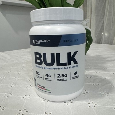 Transparent Labs Bulk Pre-Workout Powder Formula Strawberry Kiwi 1.35lbs 30 Serv
