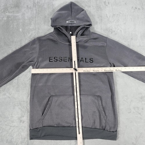 Fear of God Essentials Hoodie Mens Medium Large Gray Pullover Sweatshirt Logo - Picture 10 of 13