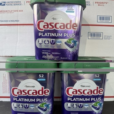 3packs- Cascade Platinum Plus  Pods ActionPacs with Dawn Fresh Scent (52 Counts)