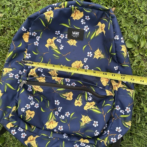 Vans Floral Blue & Yellow Old Skool Backpack Laptop Pocket - Picture 13 of 14