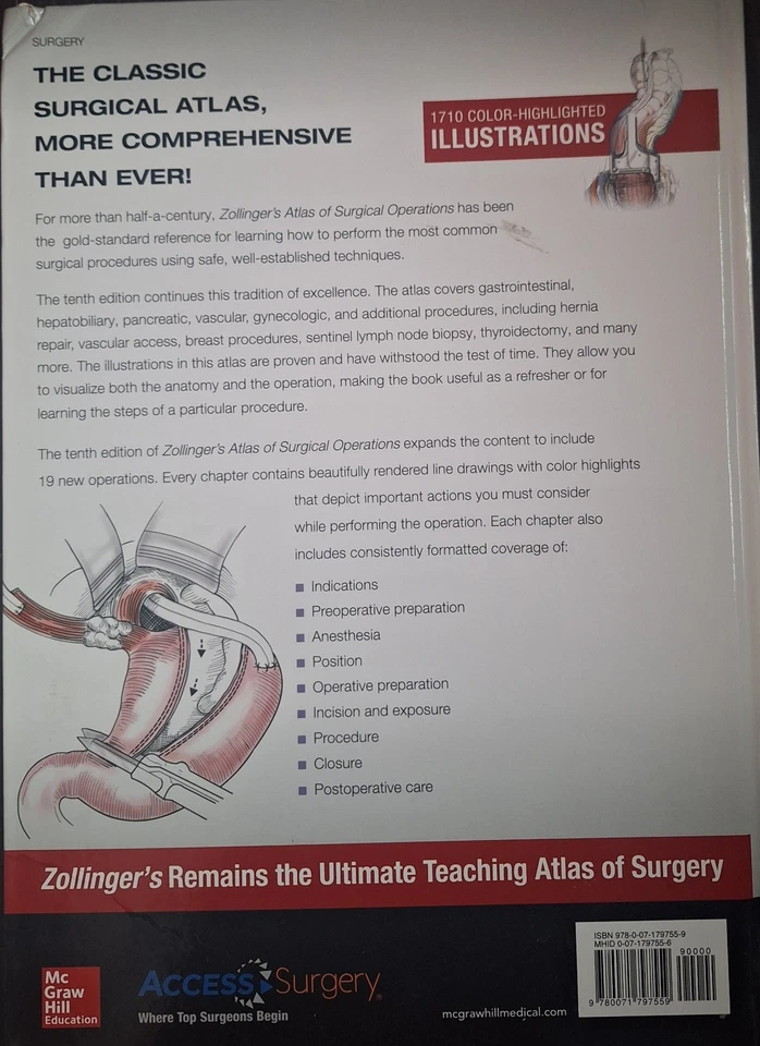 Zollinger's Atlas of Surgical Operations, Tenth Edition by E. Ellison - Image 2 of 2