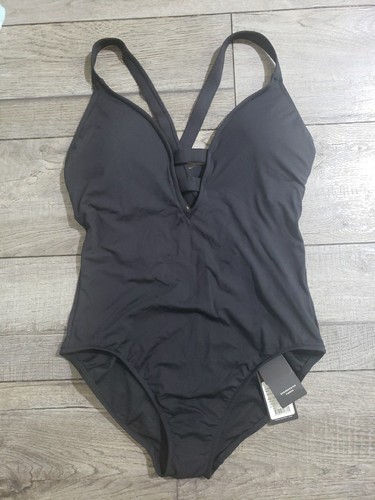 168 $ Seafolly Damen Active tiefer V-Ausschnitt Maillot Einteiler Badeanzug, US Größe 10