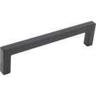 Contemporary Square Cabinet Pull, 128 Millimeters, Zinc Base Material, Matte Bla