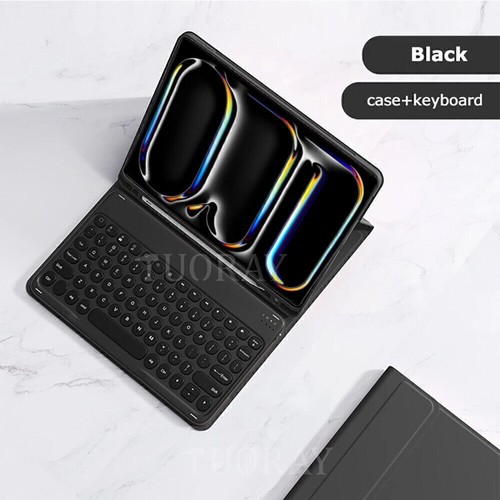 Round Keyboard Smart Case Cover For iPad 5/6/7/8/9/10th Gen Air 3 4 5 6 Pro 11 - Picture 2 of 61