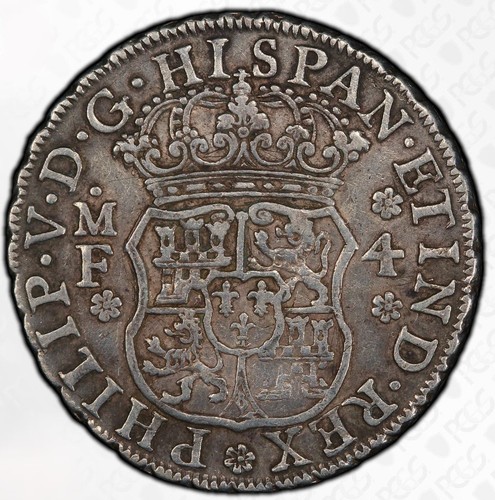 Mexico Philip V 4 Reales 1737 Mo-MF PCGS XF-45. Mexico City, Very Nice PQ Item! - Picture 2 of 7