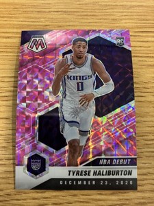 2020-21 Panini Mosaic 264 Tyrese Haliburton Mosaic Camo Pink Rookie