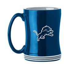 Detroit Lions Ceramic Relief 14oz Coffee Mug FREE SHIPPING NFL NWT