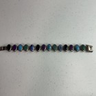 Vintage Mexico .950 Sterling Silver Turquoise and Other Stones Bracelet
