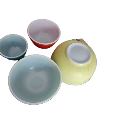 Pyrex Set di 4 ciotole di miscelazione nido - colori primari vintage - Foto 10 di 11