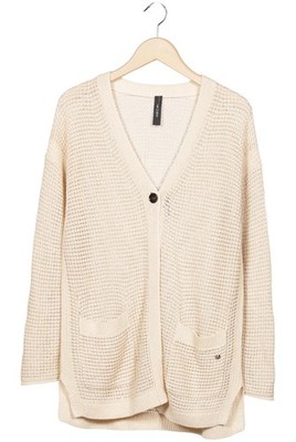 Marc Cain Strickjacke Damen Cardigan Jacke Gr. XL Cremeweiß #zqmmawl