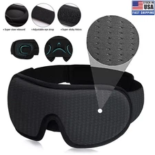 3D Travel Silk Eye Mask Sleeping Soft Padded Shade Cover Rest Relax Blindfold US