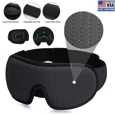 3D Travel Silk Eye Mask Sleeping Soft Padded Shade Cover Rest Relax Blindfold US