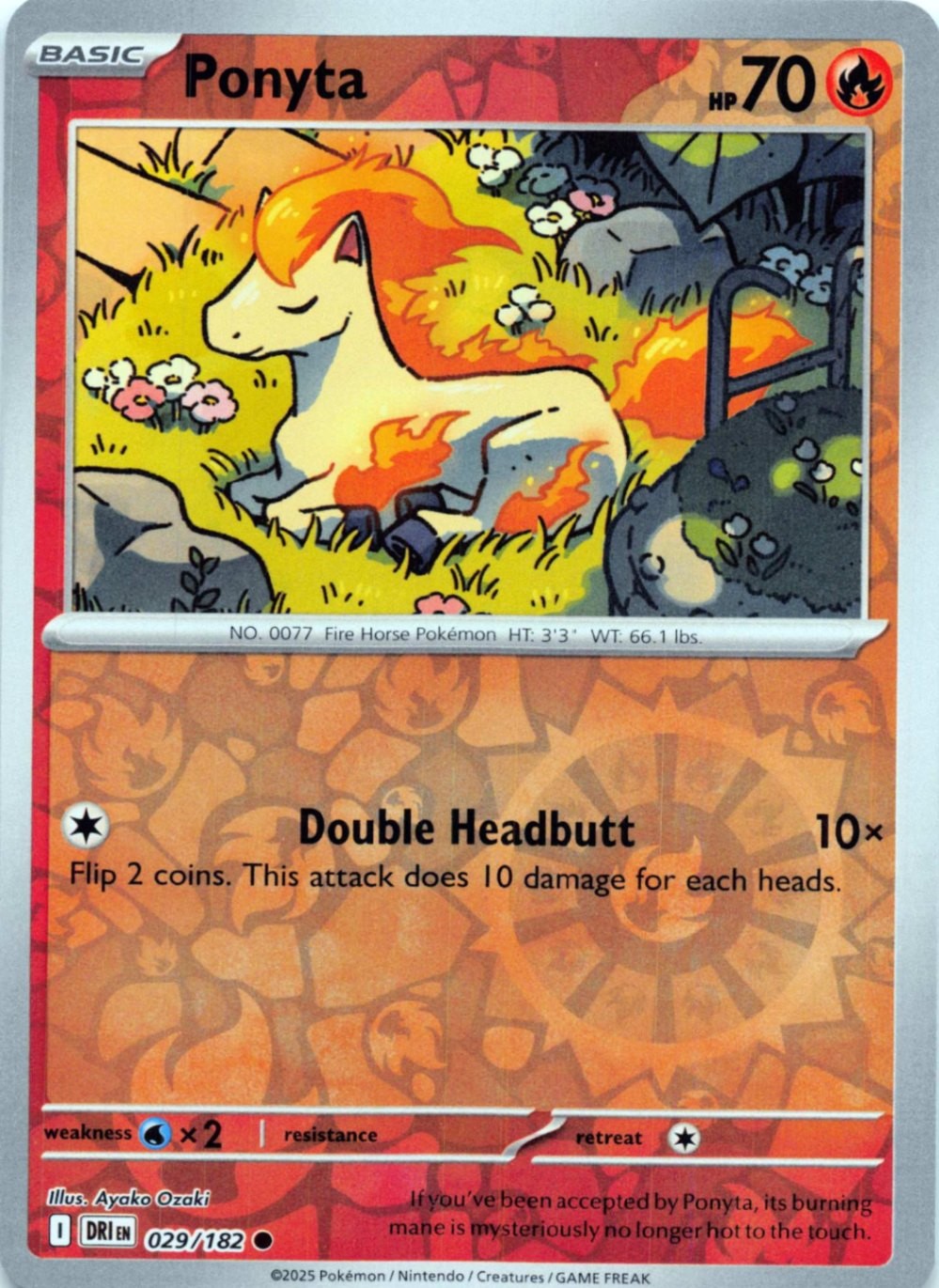 Ponyta 029/182 - REVERSE HOLO - SV10: Destined Rivals - NM