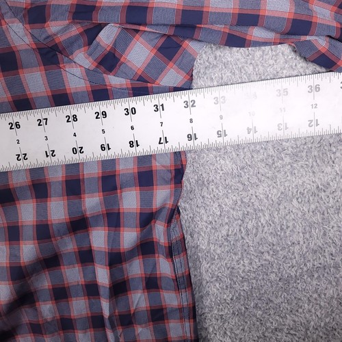 Camicia Untuckit Uomo 4XLT Antracite Vestibilità By DXL Elasticizzata Blu Rosso Plaid Bottoni - Foto 9 di 12