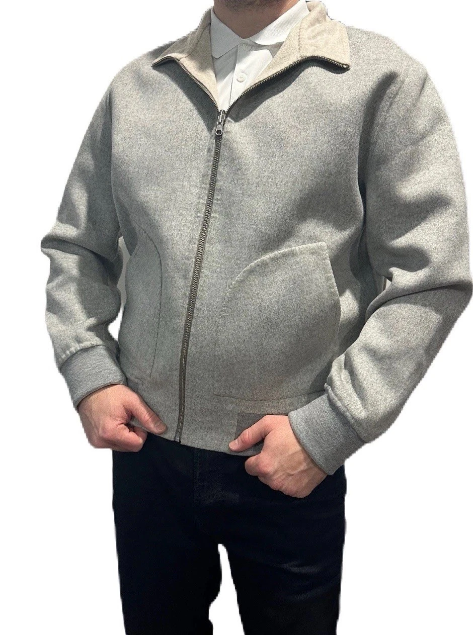 RIVO Wool Men's Bomber Minimalistic Reversible Jacket NWT Size 48 Or M image 1