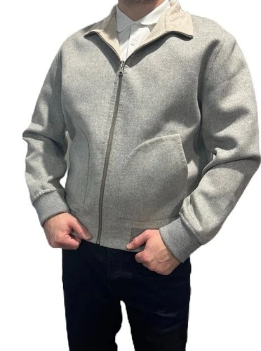 RIVO Wool Men's Bomber Minimalistic Reversible Jacket NWT Size 48 Or M video thumbnail