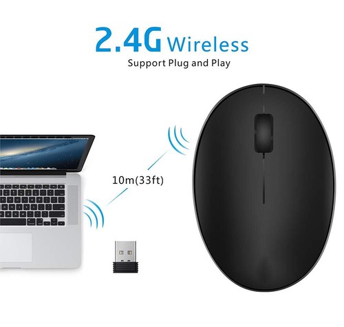 Mini Rechargeable Wireless Mouse Silent 2.4GHz with USB Auto-Sleep Black - Picture 5 of 8