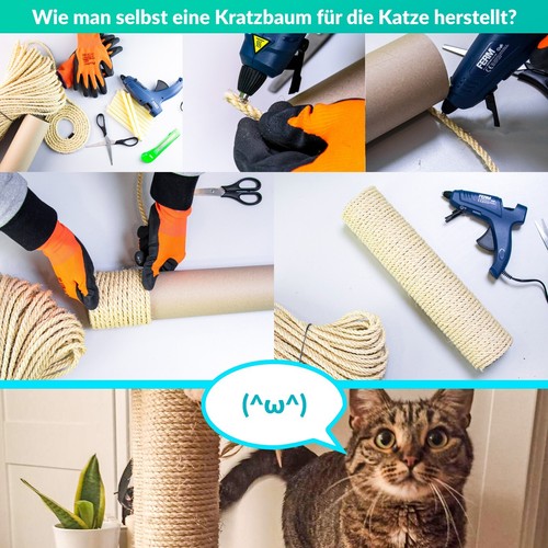 1-200m Natürliches Sisal Seil Katzenspielzeug und Kratzbäume 6mm 8mm 10mm - Bild 6 von 11