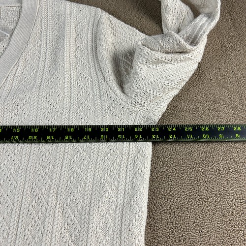J.Crew Men's 100% Cotton Pointelle Stitch Cardigan Sweater Cream Size L NWT - Picture 7 of 13