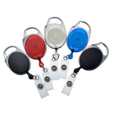 Bulk 100 Pack - Premium Carabiner Clip Retractable Badge Reels by Specialist ID