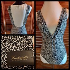 Frederick's of Hollywood 1 pc Swimsuit, Brand New, Black and White